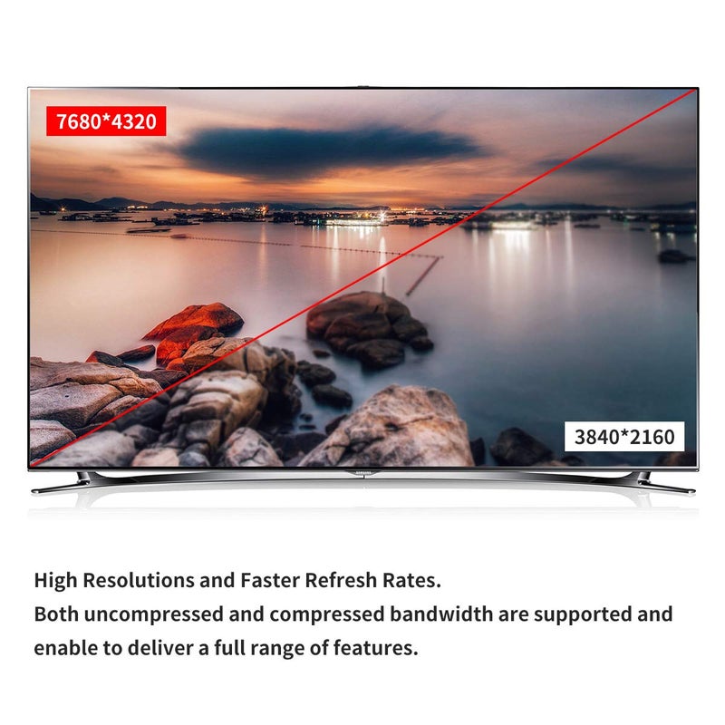 BIFALE DP Fiber Cable 75ft, Displayport Fiber Optic High Speed 32.4 Gbps 8K@60Hz 4K@165Hz 2K@144Hz, DP1.4, Slim and Flexible Gold Plated Connector - Image 3